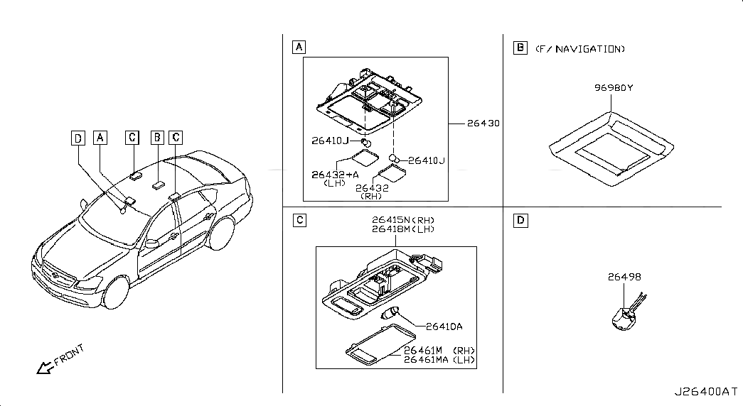 MAP LAMP ASSY, <span>26430EJ95A, Main Group: Body Electrical, Diagram: ROOM LAMP, Location Of Picture: 26430
