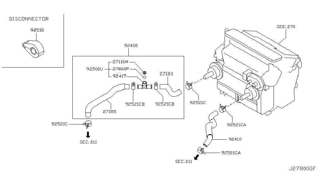 HOSE-HEATER,INLET, 92400AL50A, 主組: Body Electrical, 子組: HEATER PIPING; HEATER&PIPING, 圖示位置: 92400