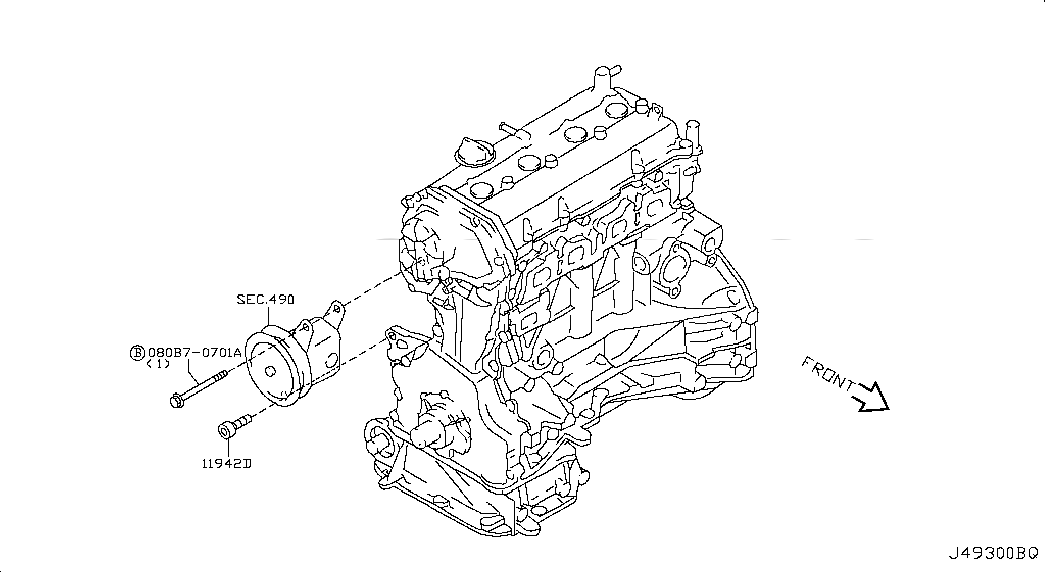 BOLT, <span>080B70701A, Main Group: Steering, Diagram: POWER STEERING PUMP MOUNTING, Location Of Picture: 080B70701A