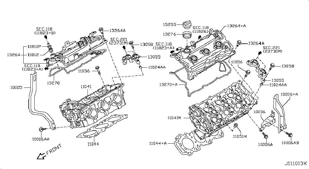 GASKET-CYLINDER HEAD, <span>11044JK21B, Main Group: Engine Mechanical, Diagram: CYLINDER HEAD & ROCKER COVER; ASSEMBLY, Location Of Picture: 11044+A