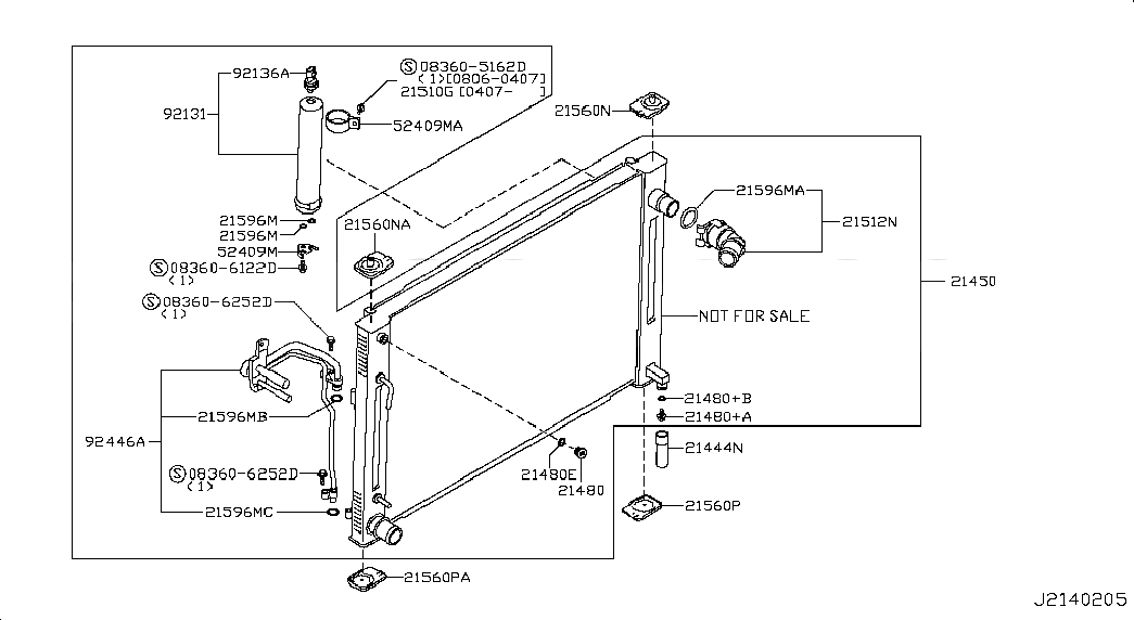 SCREW, <span>083605162D, Main Group: Exhaust & Cooling, Diagram: RADIATOR,SHROUD & INVERTER COOLING; RADIATOR & CONDENSER, Location Of Picture: 083605162D