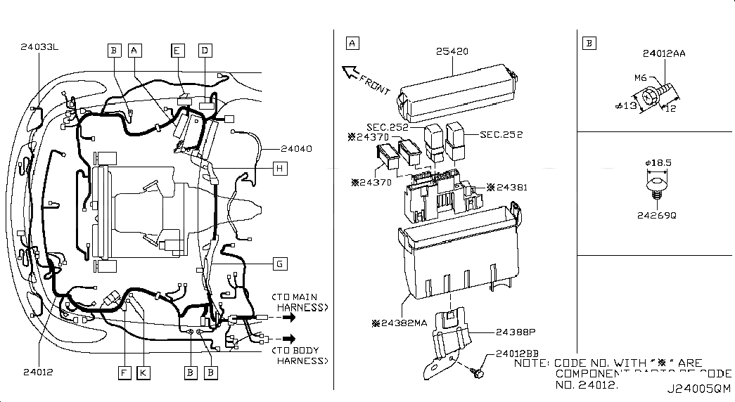 COVER-FUSE BLOCK, <span>24312JK60A, Main Group: Body Electrical, Diagram: WIRING; ENGINE ROOM-1, Location Of Picture: 25420