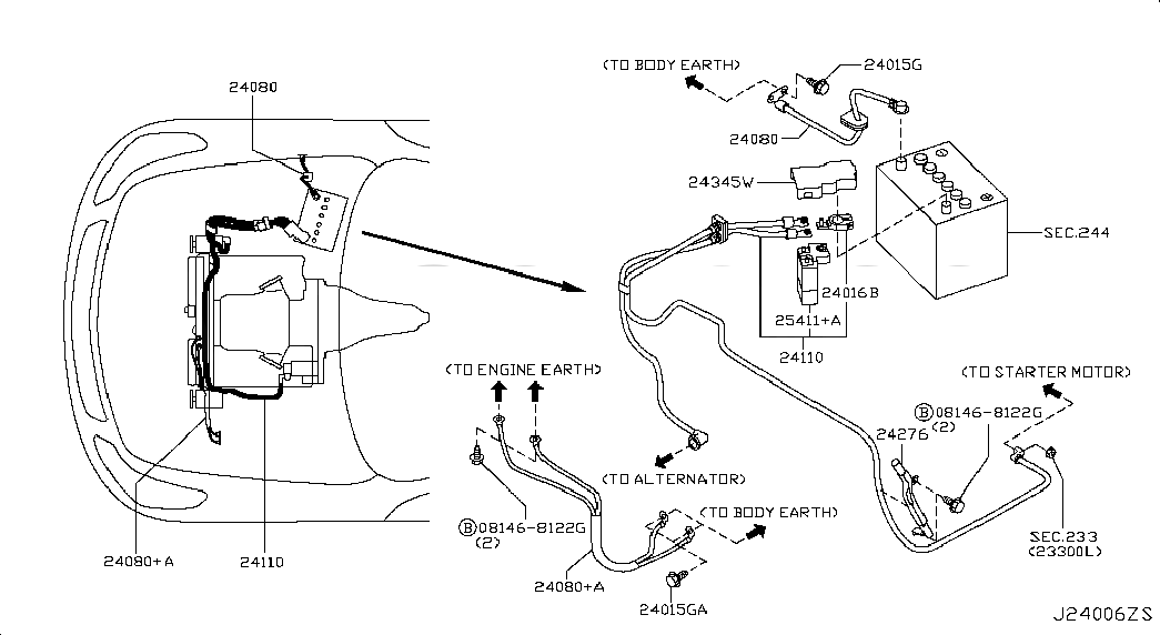 PROTECTOR-HARNESS, <span>24275JK60B, Main Group: Body Electrical, Diagram: WIRING; BATTERY-2WD, Location Of Picture: 24276