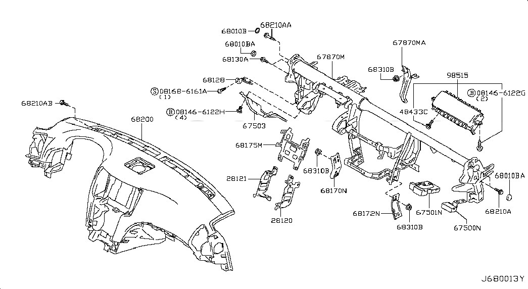 MODULE ASSY-AIR BAG,ASSIST, <span>K851EJK40B, Main Group: Body(Front,roof & Floor), Diagram: INSTRUMENT PANEL,PAD & CLUSTER LID; INST FITTING, Location Of Picture: 98515