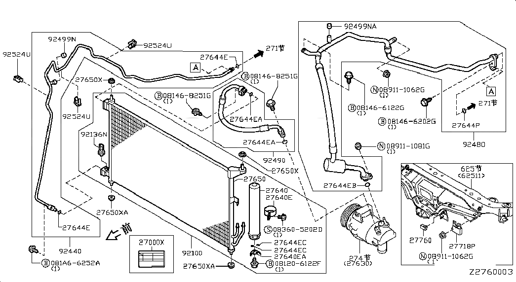 SENSOR ASSY-GAS, 27718EW000, 主組: Body Electrical, 子組: CONDENSER,LIQUID TANK & PIPING, 圖示位置: 27718P