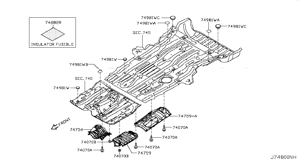 NUT, <span>0122100331, Main Group: Body(Front,roof & Floor), Diagram: FLOOR FITTING, Location Of Picture: 74070B