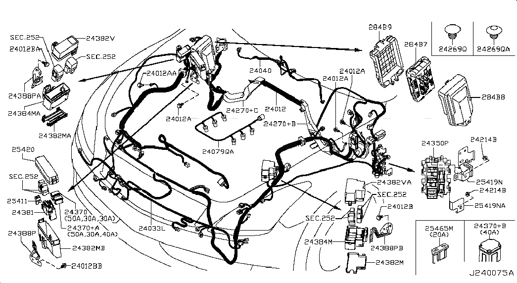 COVER-FUSE BLOCK, <span>24312JL00A, Main Group: Body Electrical, Diagram: WIRING; ENGINE ROOM, Location Of Picture: 25420