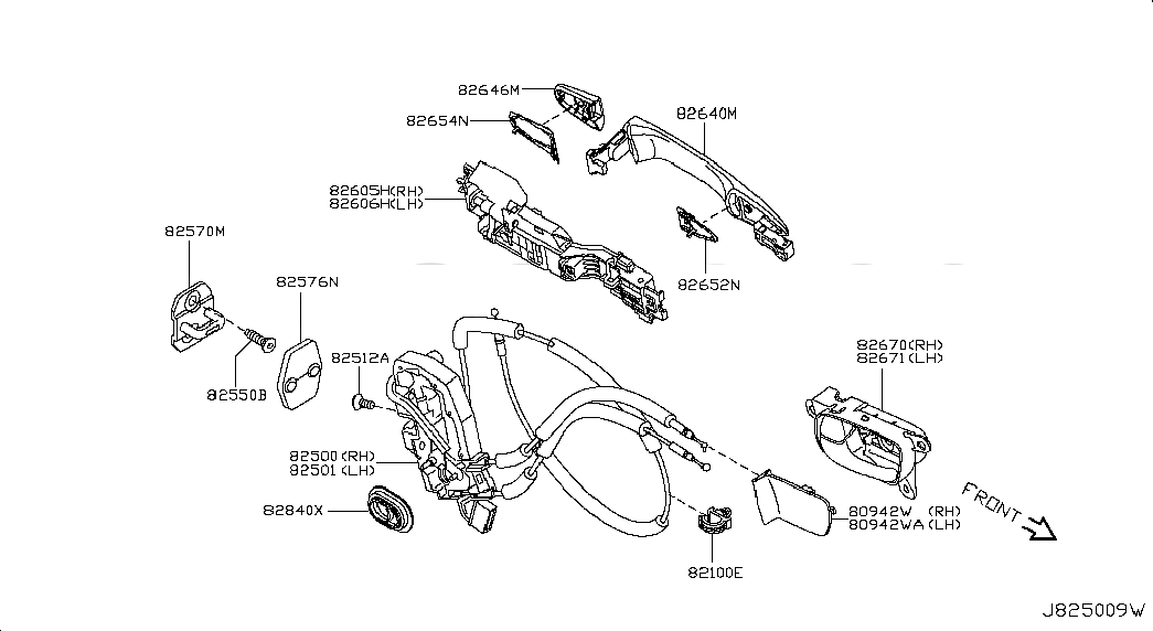HANDLE ASSY-DOOR INSIDE,RH, <span>806701LA0A, Main Group: Body(Side & Rear), Diagram: REAR DOOR LOCK & HANDLE, Location Of Picture: 82670
