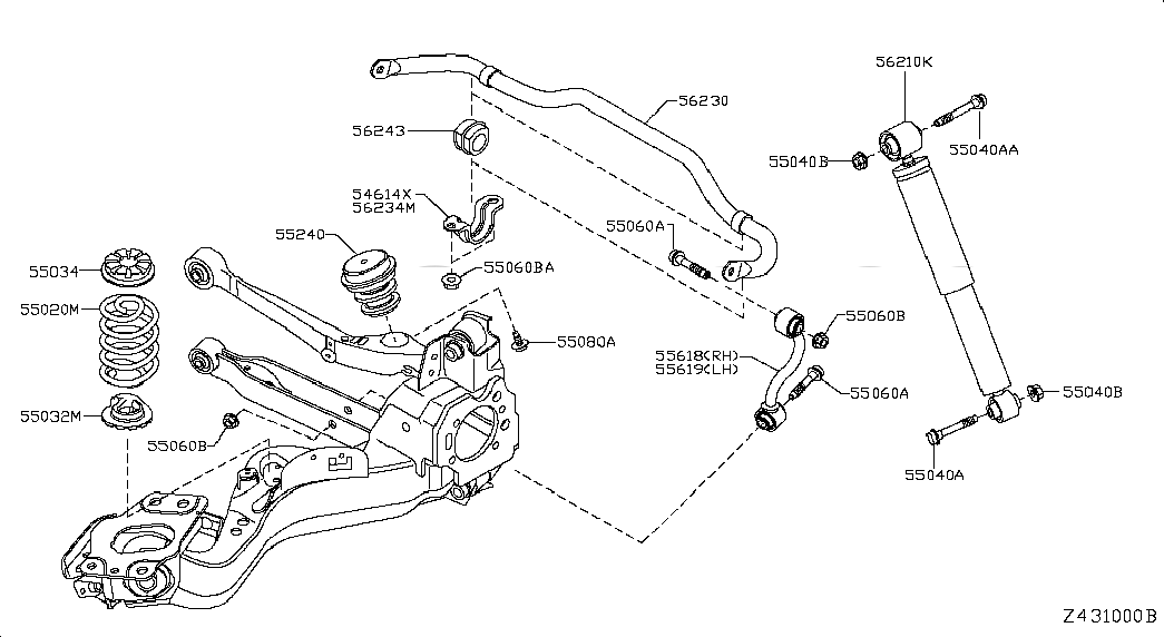 SHOCK ABSORBER KIT-REAR, 56210JE21A, 主組: Axle & Suspension, 子組: REAR SUSPENSION; ABSORBER, 圖示位置: 56210K