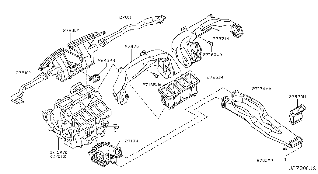 DUCT-HEATER FLOOR, <span>279311BA0A, Main Group: Body Electrical, Diagram: NOZZLE & DUCT, Location Of Picture: 27174+A