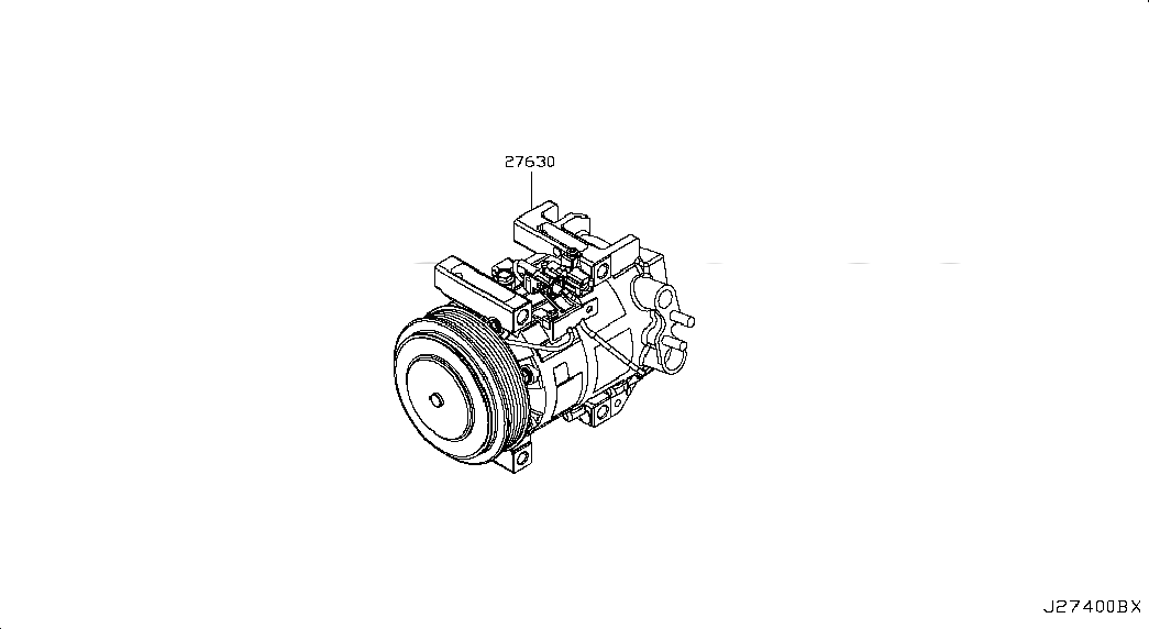 COMPRESSOR ASSY-COOLER, 926001CA0C, 主組: Body Electrical, 子組: COMPRESSOR; KC88, 圖示位置: 27630