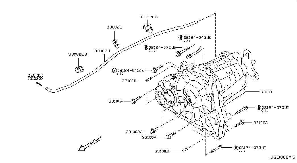 TRANSFER ASSY, <span>331001MD1A, Main Group: Power Train, Diagram: TRANSFER ASSEMBLY & FITTING, Location Of Picture: 33100