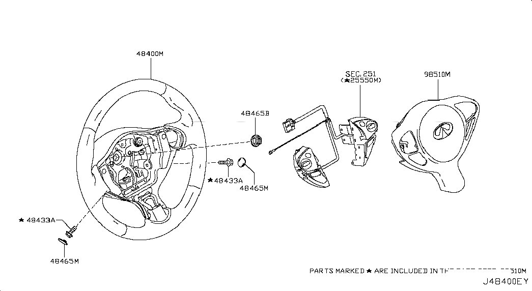 MODULE ASSY-AIR BAG,DRIVER, <span>K85103FY0A, Main Group: Steering, Diagram: STEERING WHEEL, Location Of Picture: 98510M