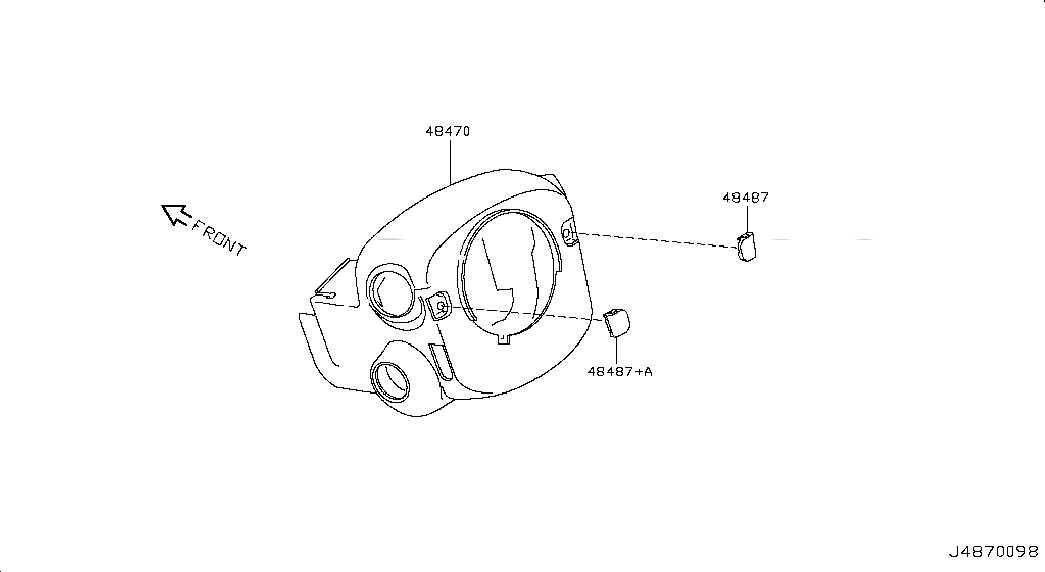 COVER SET-STEERING COLUMN, 484701CA2B, 主組: Steering, 子組: STEERING COLUMN SHELL COVER, 圖示位置: 48470