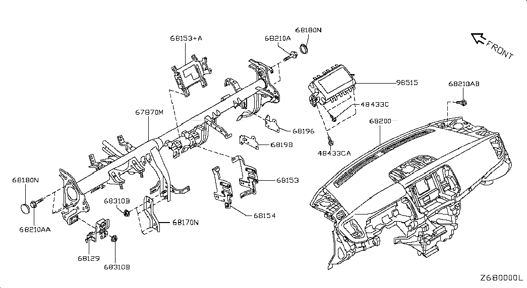 MODULE ASSY-AIR BAG,ASSIST, <span>K851EJN00A, Main Group: Body(Front,roof & Floor), Diagram: INSTRUMENT PANEL,PAD & CLUSTER LID; INST FITTING, Location Of Picture: 98515