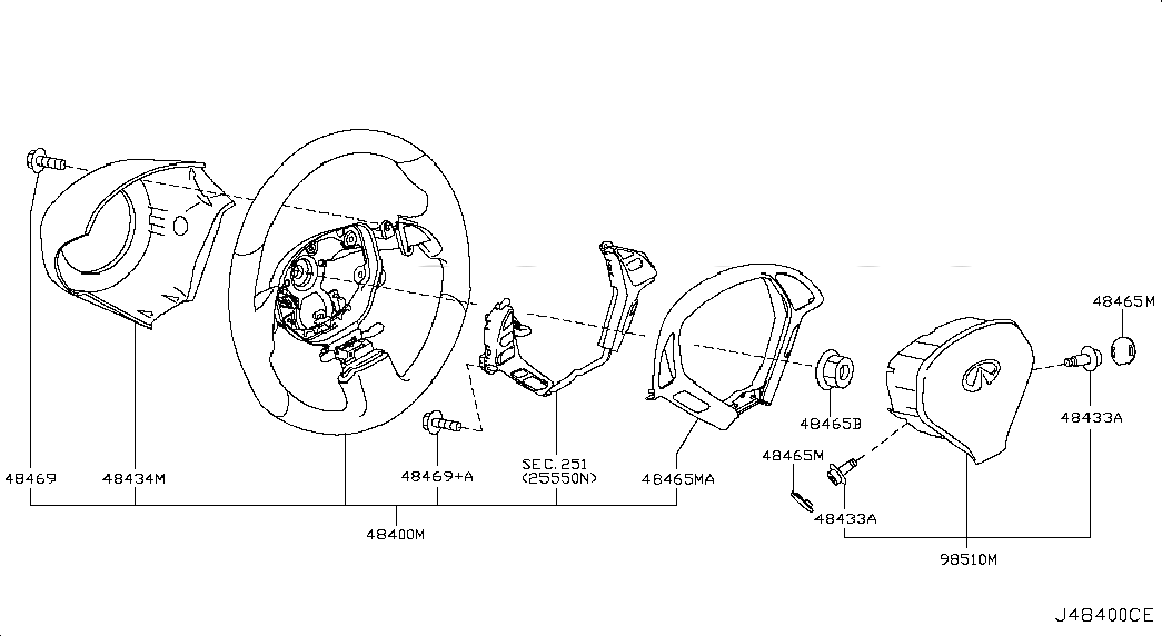 MODULE ASSY-AIR BAG,DRIVER, <span>K8510JJ50A, Main Group: Steering, Diagram: STEERING WHEEL, Location Of Picture: 98510M