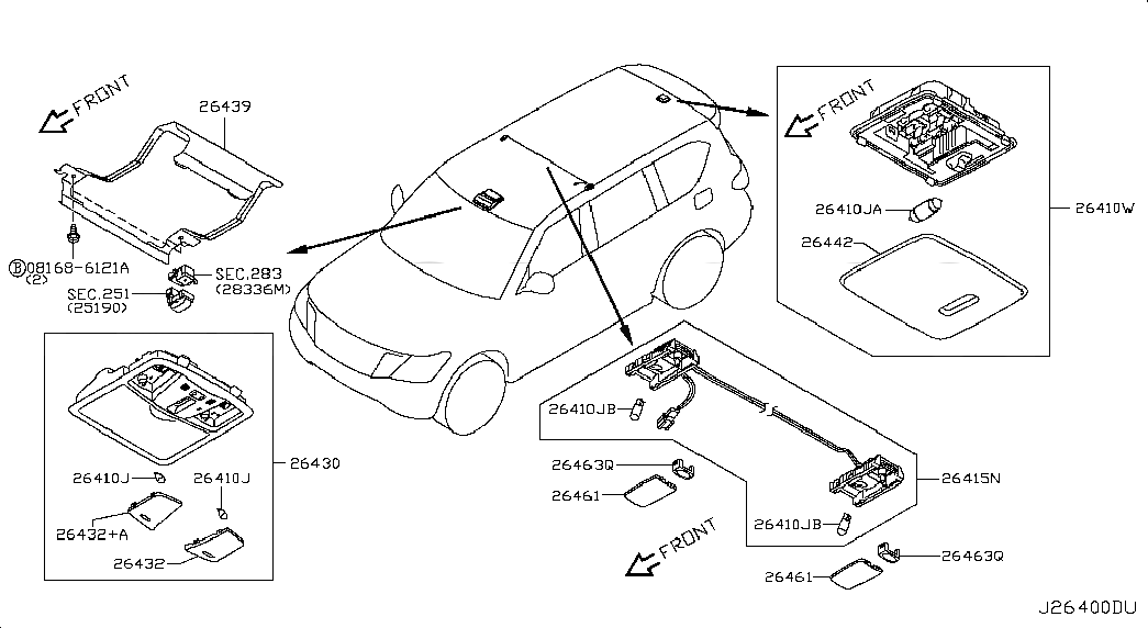 MAP LAMP ASSY, <span>264301LB2A, Main Group: Body Electrical, Diagram: ROOM LAMP, Location Of Picture: 26430