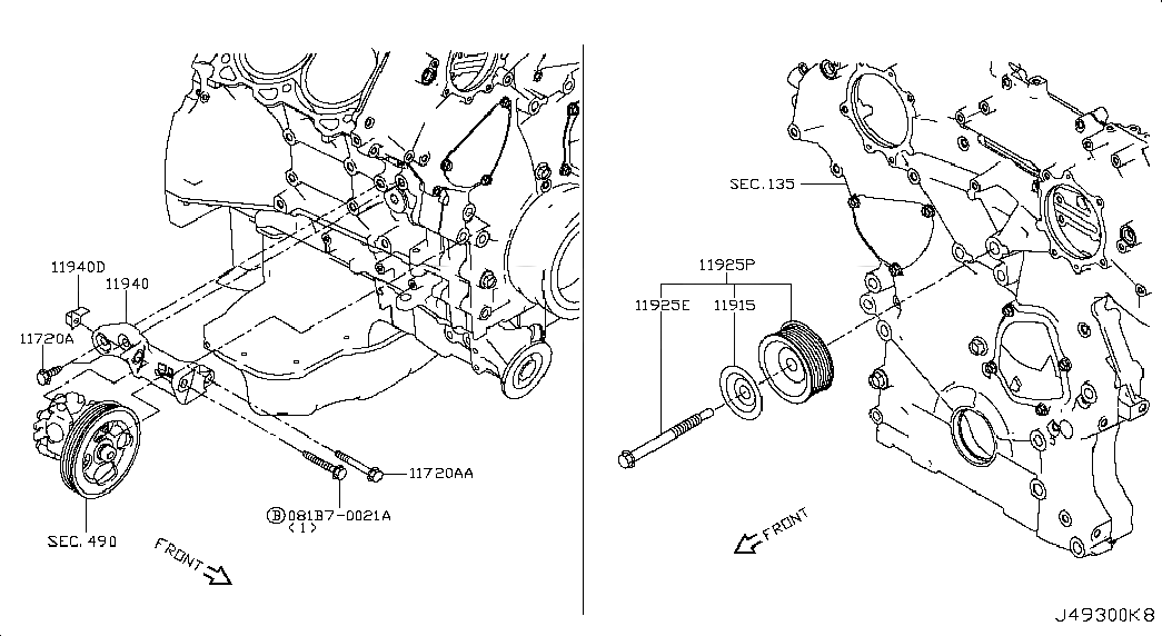 BOLT-FLANGE, <span>081B70021A, Main Group: Steering, Diagram: POWER STEERING PUMP MOUNTING, Location Of Picture: 081B70021A