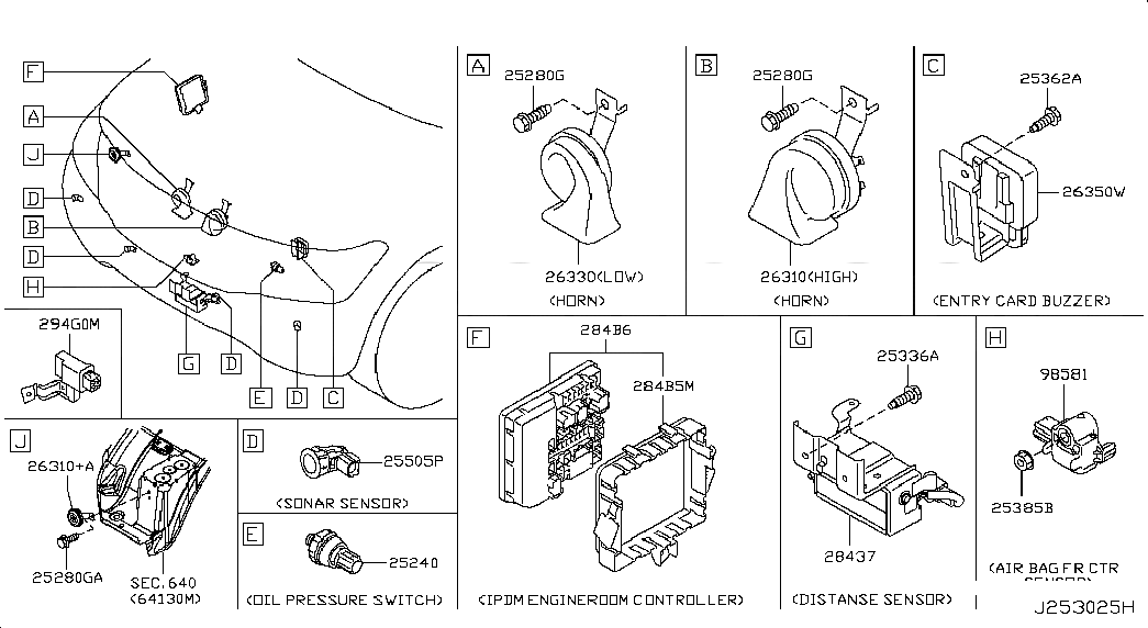 CONTROLLER ASSY-IPDM ENGINE ROOM, 284B61LA0A, 主組: Body Electrical, 子組: ELECTRICAL UNIT; ENGINE ROOM F/PRC, 圖示位置: 284B6