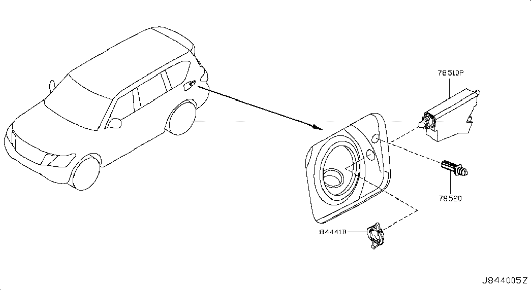 ACTUATOR ASSY-FUEL LID OPENER, <span>788501LA0E, Main Group: Body(Side & Rear), Diagram: TRUNK OPENER, Location Of Picture: 78510P