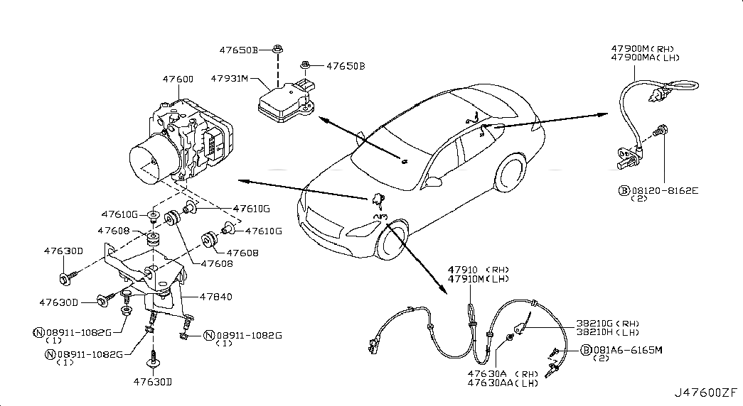 ACTUATOR ASSY-ANTISKID, <span>476601MA6C, Main Group: Brake, Diagram: ANTI SKID CONTROL, Location Of Picture: 47600