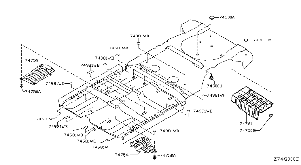HEAT INSULATOR-FRONT FLOOR, <span>747531AA1A, Main Group: Body(Front,roof & Floor), Diagram: FLOOR FITTING, Location Of Picture: 74754