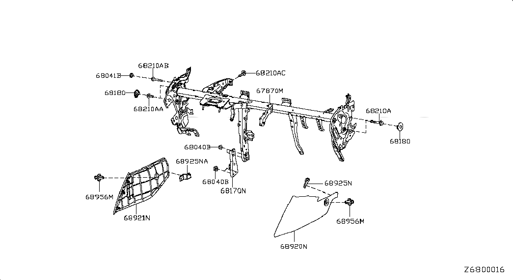 COVER ASSY-INSTRUMENT LOWER,LH, <span>689213DN0A, Main Group: Body(Front,roof & Floor), Diagram: INSTRUMENT PANEL,PAD & CLUSTER LID; INST FITTING, Location Of Picture: 68921N