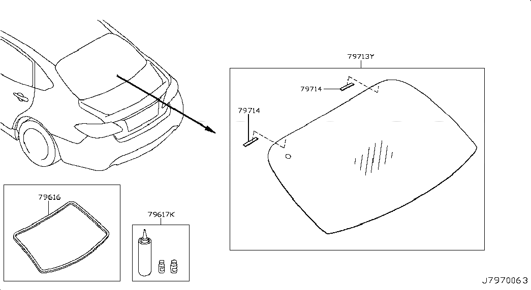 GLASS-REAR WINDOW, <span>G97001MA0A, Main Group: Body(Side & Rear), Diagram: REAR WINDOW, Location Of Picture: 79713Y