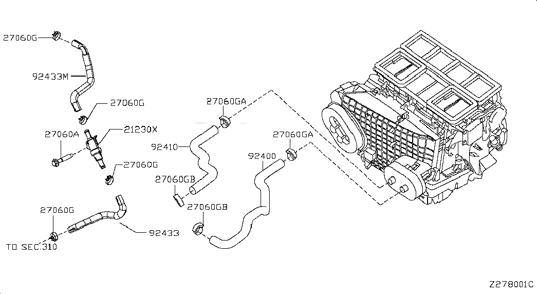 VALVE ASSY-WATER CONTROL, <span>212304BB0A, Main Group: Body Electrical, Diagram: HEATER PIPING, Location Of Picture: 21230X