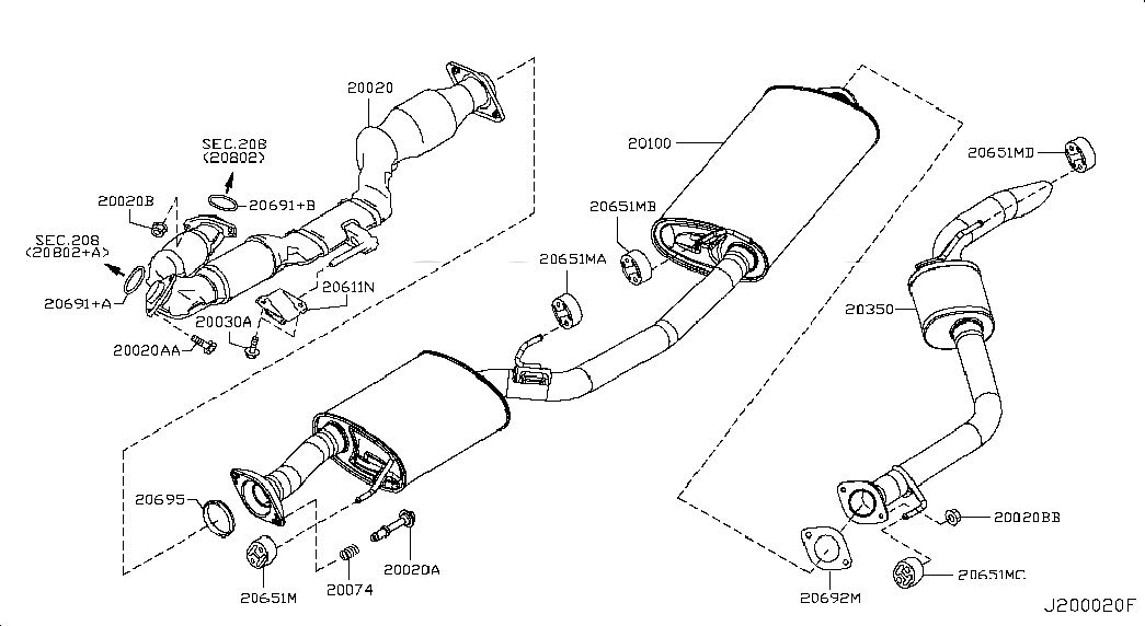 MUFFLER ASSY-POST, <span>203501JJ0A, Main Group: Exhaust & Cooling, Diagram: EXHAUST TUBE & MUFFLER, Location Of Picture: 20350
