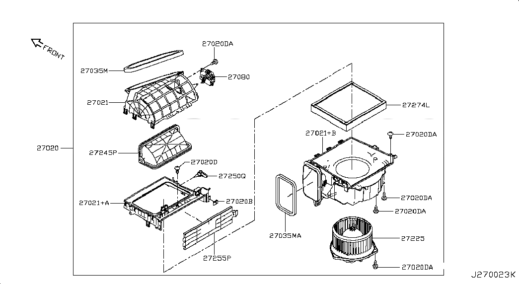 AIR FILTER KIT-AIR CONDITIONER, B7277EG01A, 主組: Body Electrical, 子組: HEATER & BLOWER UNIT; BROWER UNIT, 圖示位置: 27274L