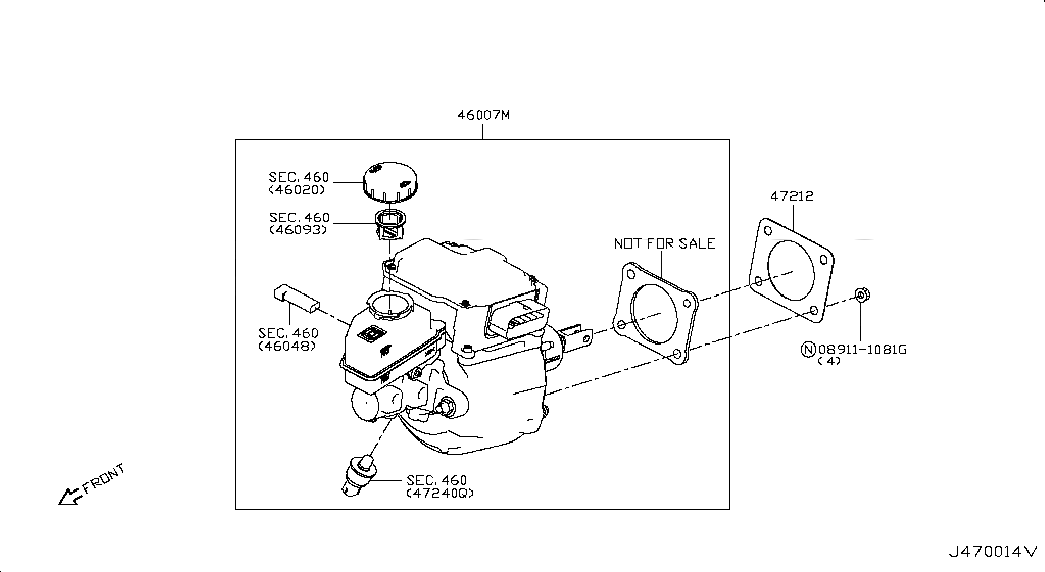 CONTROLLER ASSY-BRAKE, 460074GG6B, 主組: Brake, 子組: BRAKE SERVO &             SERVO CONTROL, 圖示位置: 46007M
