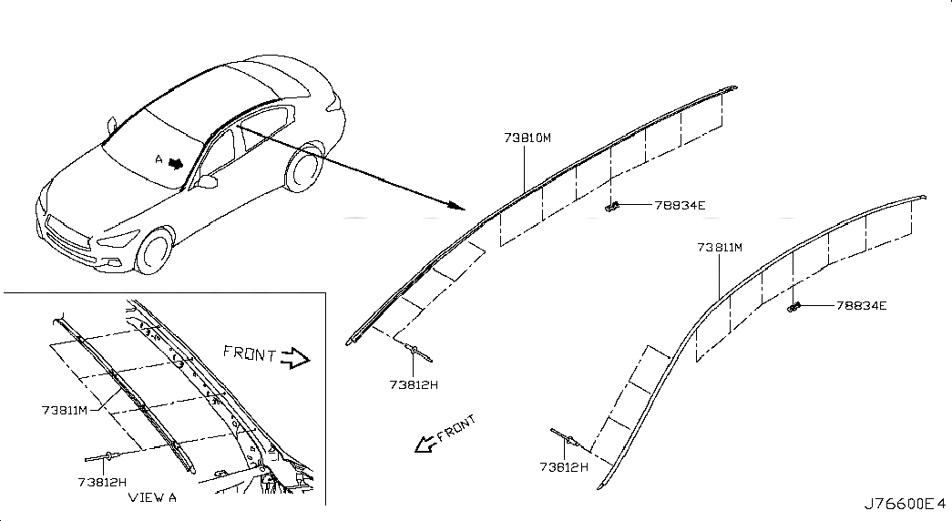 CLIP-MOULDING, <span>73858JK000, Main Group: Body(Side & Rear), Diagram: BODY SIDE MOULDING, Location Of Picture: 78834E