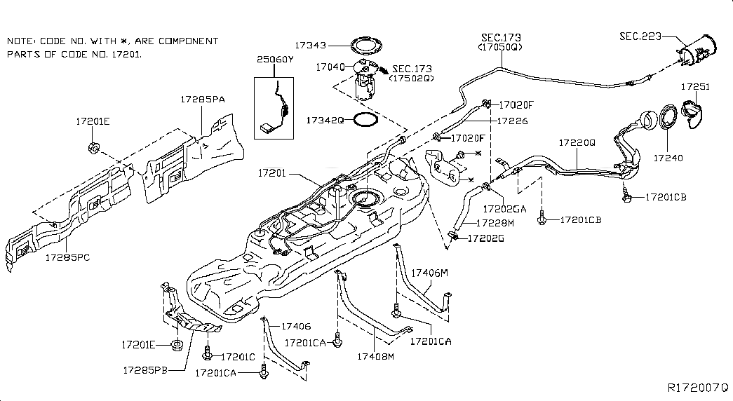 TANK ASSY-FUEL, <span>172023KT1A, Main Group: Fuel & Engine Control, Diagram: FUEL TANK, Location Of Picture: 17201