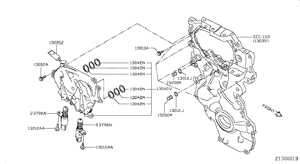 VALVE ASSY-VTC OIL CONTROL, <span>237963JV0A, Main Group: Engine Mechanical, Diagram: CAMSHAFT & VALVE MECHANISM; SELECT CAMSHAFT, Location Of Picture: 23796N