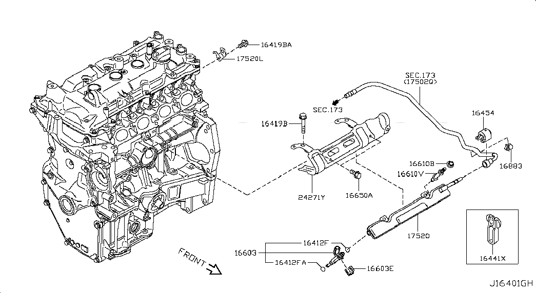 BRACKET-FUEL HOSE, 175281KT0A, 主組: Fuel & Engine Control, 子組: FUEL STRAINER & FUEL HOSE, 圖示位置: 17520L
