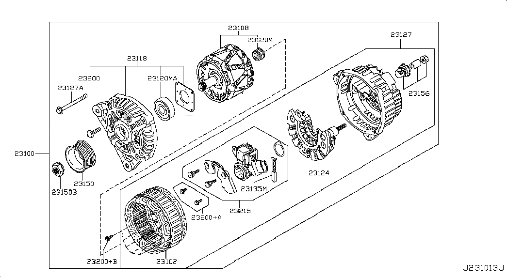 SCREW SET, 23200BC40A, 主組: Engine Electrical, 子組: ALTERNATOR, 圖示位置: 23200+B