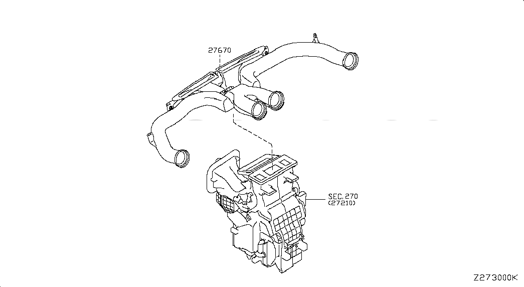 DUCT-VENTILATOR,CENTER, <span>278602FK0A, Main Group: Body Electrical, Diagram: NOZZLE & DUCT, Location Of Picture: 27670