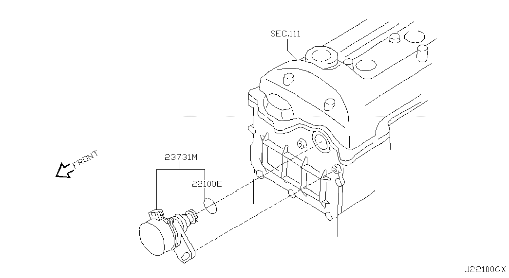 CAMSHAFT POSITION SENSOR, <span>23731VC200, Main Group: Engine Electrical, Diagram: DISTRIBUTOR & IGNITION TIMING SENSOR, Location Of Picture: 23731M