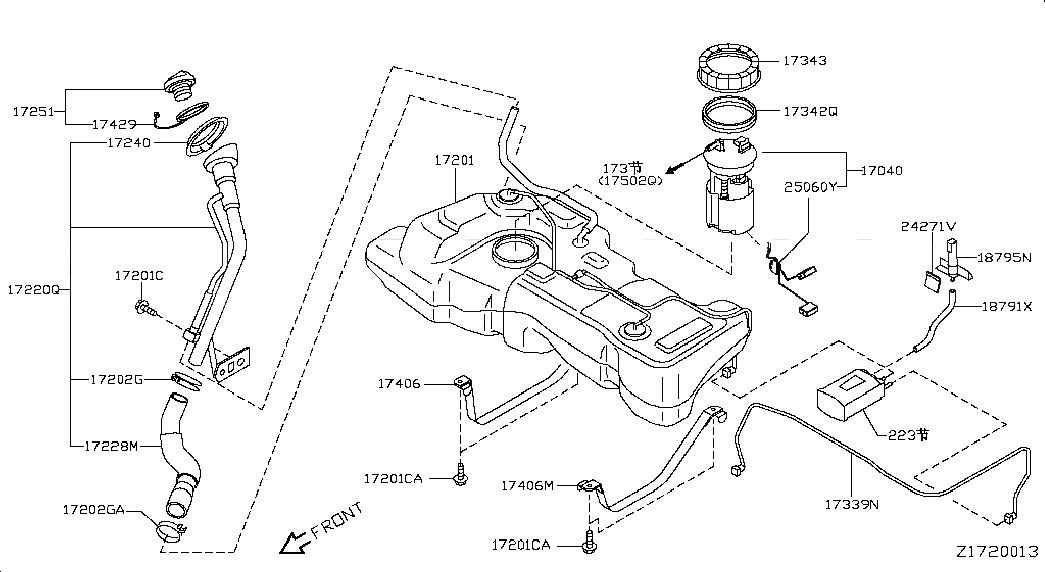 FUEL PUMP-IN TANK, <span>170403DN0C, Main Group: Fuel & Engine Control, Diagram: FUEL TANK, Location Of Picture: 17040