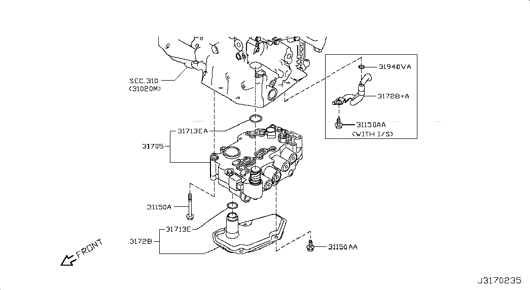 SEAL-O RING, <span>3152650X1B, Main Group: Power Train, Diagram: CONTROL VALVE (ATM); UPPER, Location Of Picture: 31713EA