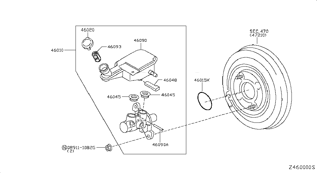 INDICATOR ASSY-LEVEL,BRAKE OIL, 46048EW80A, 主組: Brake, 子組: BRAKE MASTER CYLINDER, 圖示位置: 46048