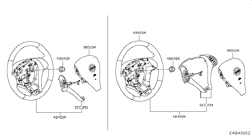 MODULE ASSY-AIR BAG,DRIVER, <span>K851M4DW0A, Main Group: Steering, Diagram: STEERING WHEEL, Location Of Picture: 98510M
