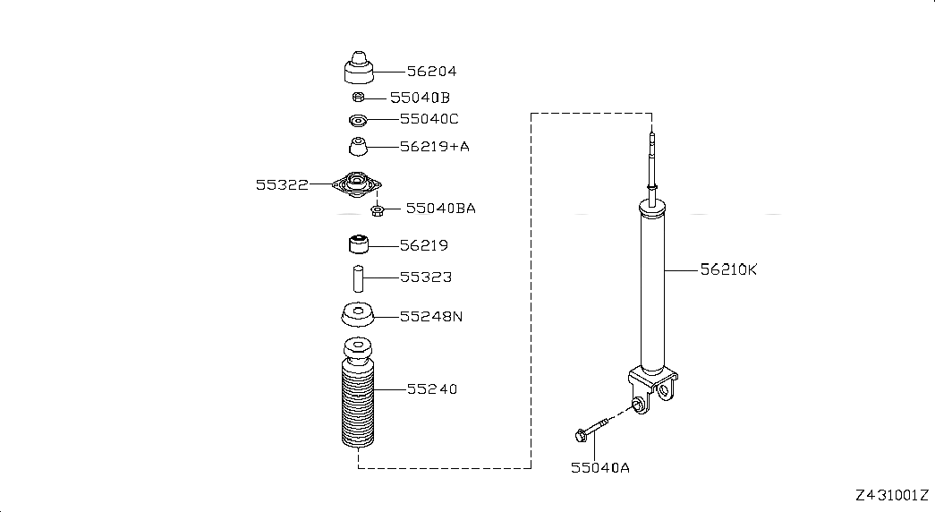 BUMPER ASSY-BOUND,REAR SUSPENSION, <span>552404RK0A, Main Group: Axle & Suspension, Diagram: REAR SUSPENSION; ABSORBER, Location Of Picture: 55240