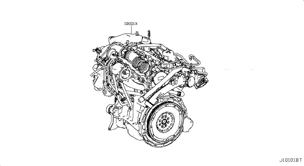 ENGINE ASSY, 10100HG00C, 主組: Engine Mechanical, 子組: BARE & SHORT ENGINE, 圖示位置: 10001X