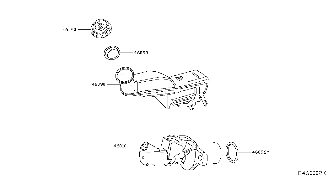 SEAL O-RING, 460965DA9A, 主組: Brake, 子組: BRAKE MASTER CYLINDER, 圖示位置: 46096M